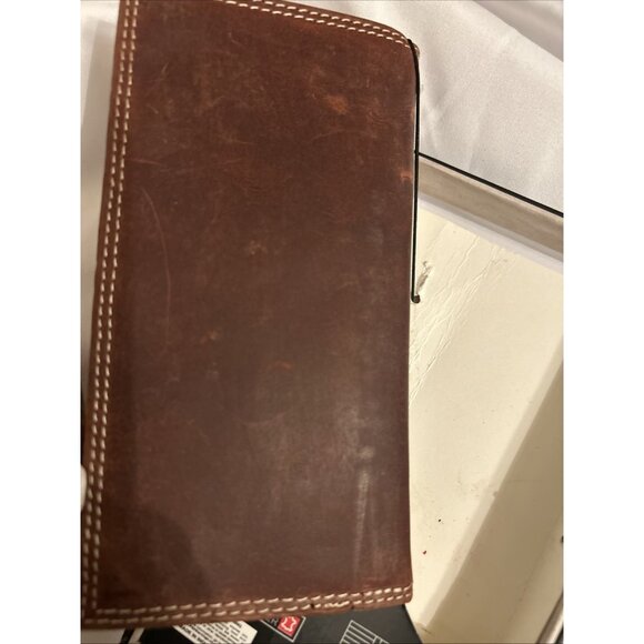 AMERICAN BISON LEATHER RODEO WALLET Genuine Leather Western Cowboy American Flag - Picture 6 of 11